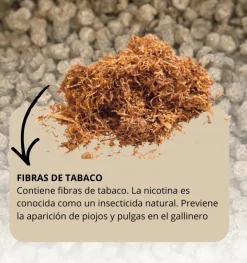 Cama para aves con tabaco