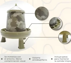 Comedero tolva camuflaje con patas