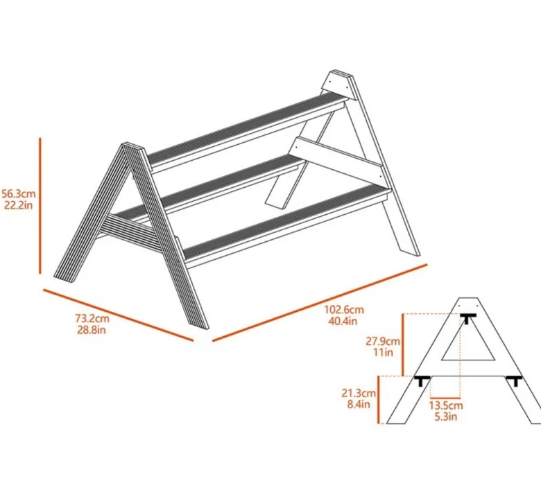 Percha doble para gallinero